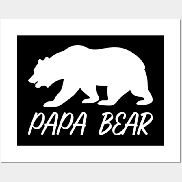 Angry Papa Bear Gift for Fathers Wall Art by JaiStore